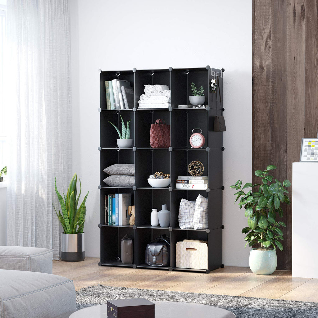 16 Cube Black Storage Organizer I45862