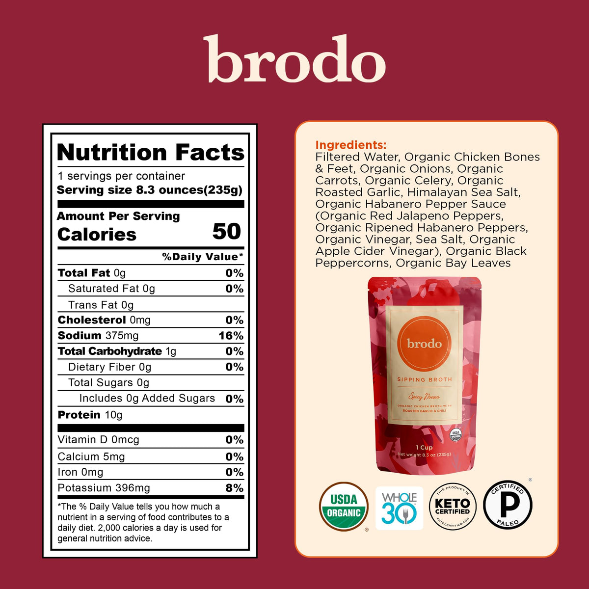 Organic Chicken & Beef Bone Broth 6x 8.3 oz Q603