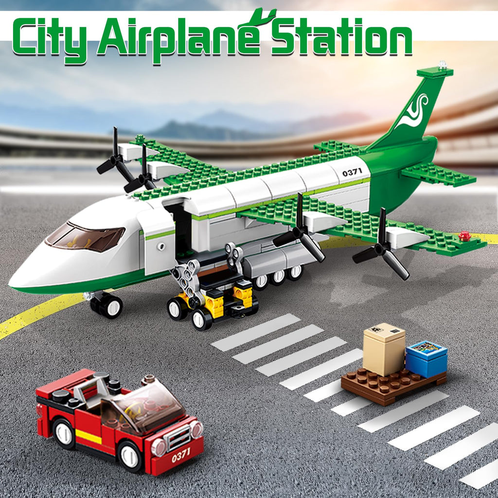 City Cargo Plane Building Set with Car H891777