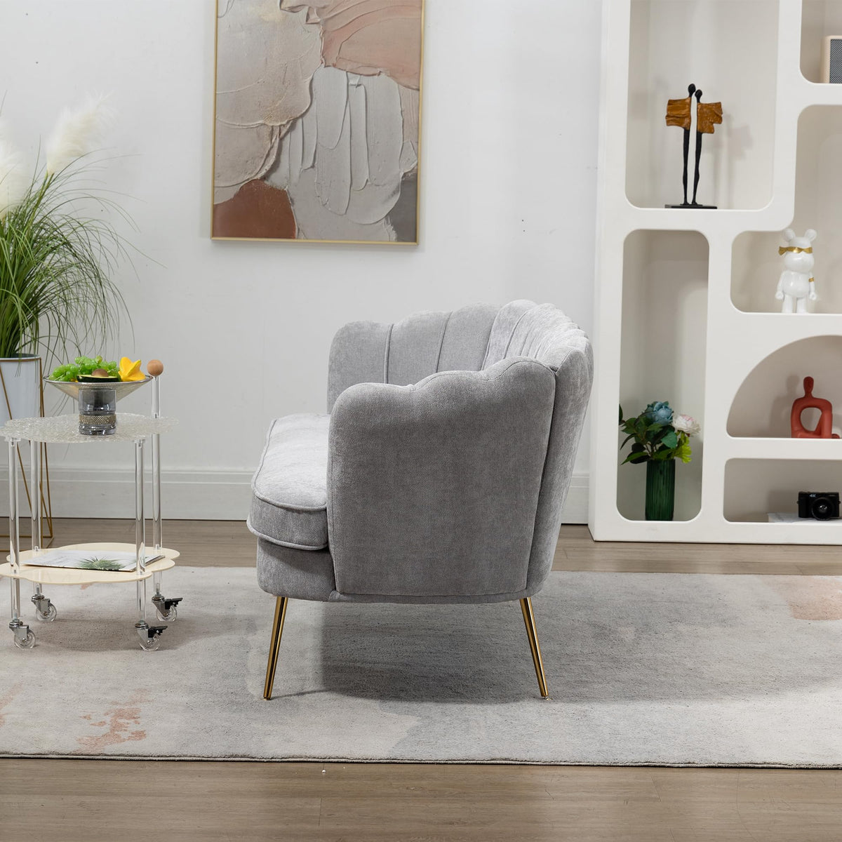 Light Gray Small Loveseat Sofa E5989