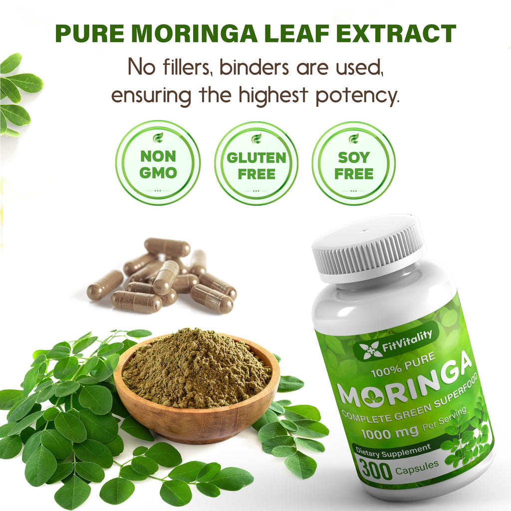 Moringa Oleifera Leaf Extract Capsules 150 Count O526509