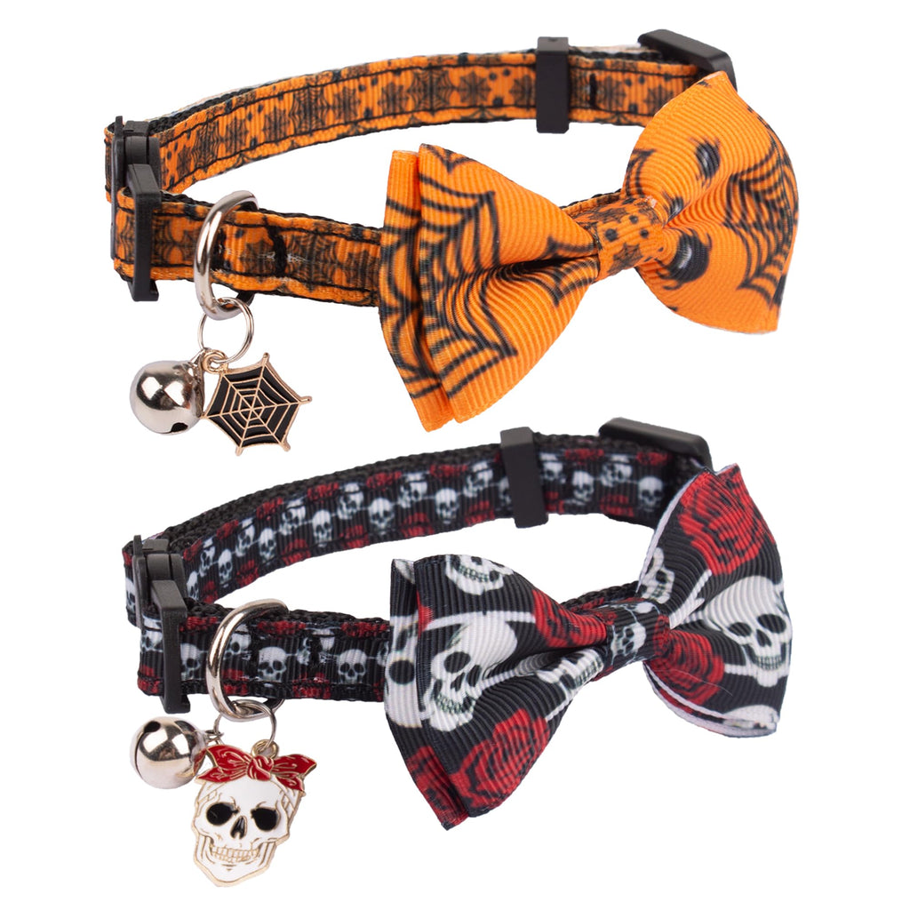 Halloween Cat Collar with Bow Bell T6989