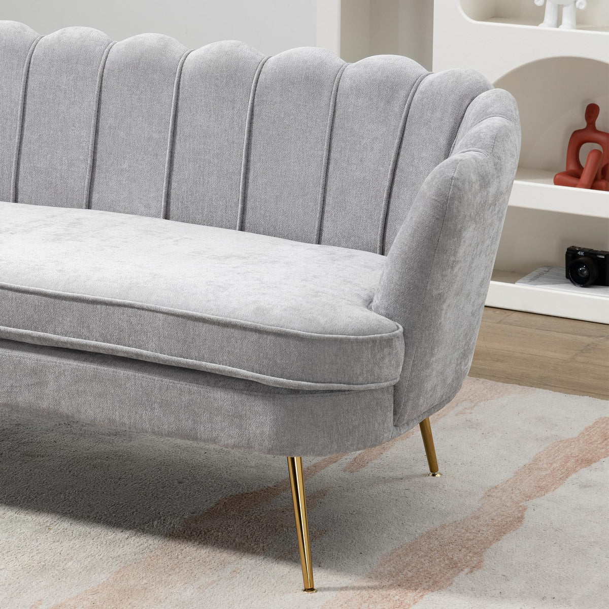 Light Gray Small Loveseat Sofa E5989