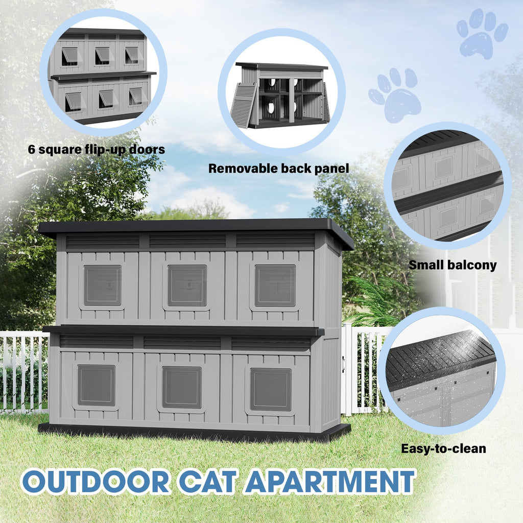 Weatherproof 2 Storey Insulated Cat House I4571