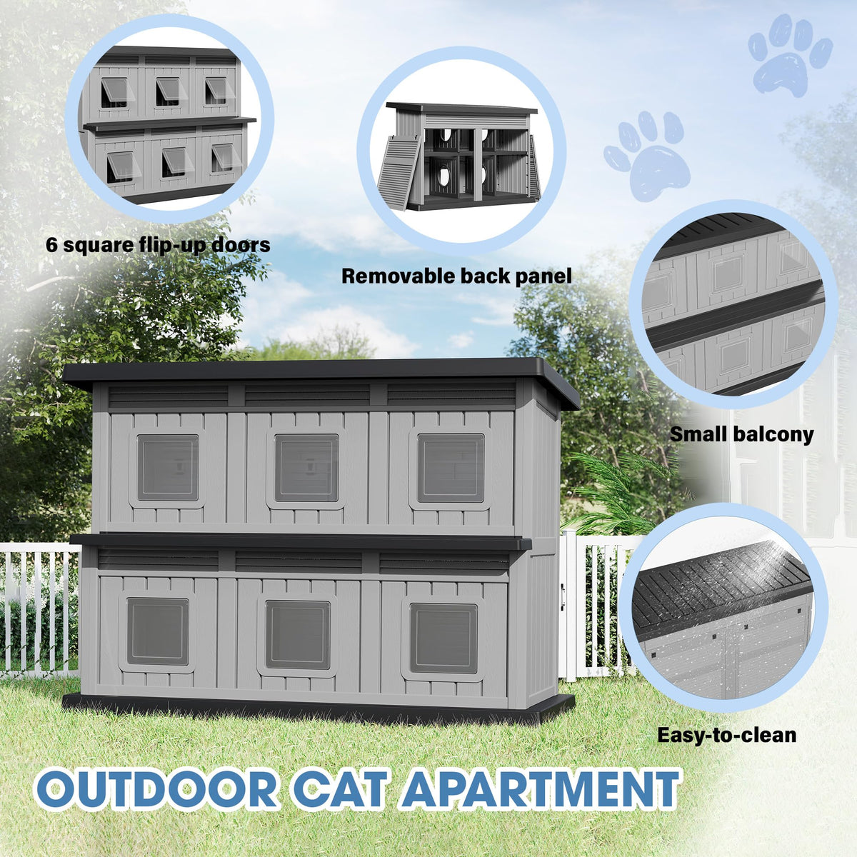 Weatherproof 2 Storey Insulated Cat House I4571