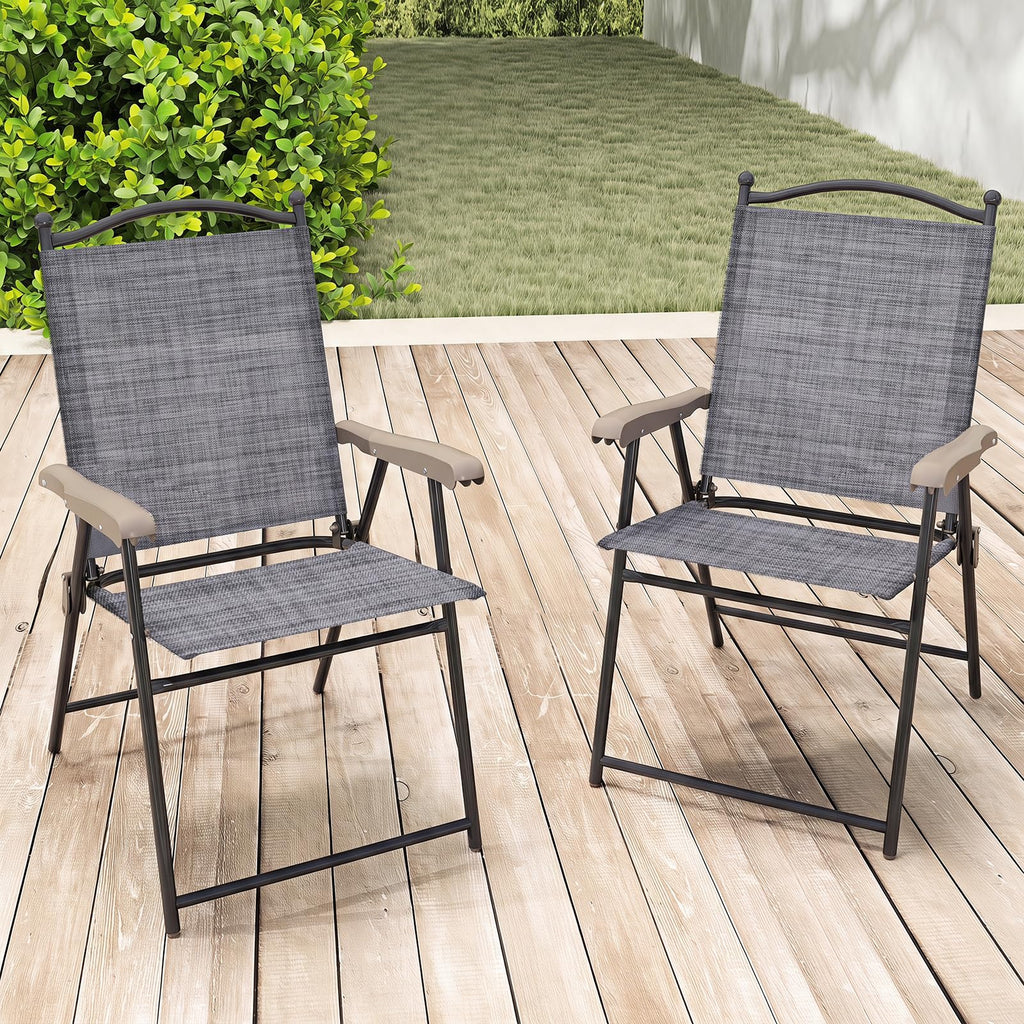 Set of 2 Grey Patio Folding Chairs B518