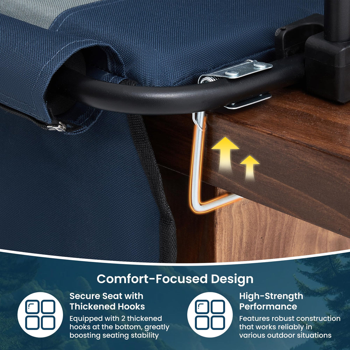 Portable Foldable Bleacher Chair with Cup Holders Blue V6097