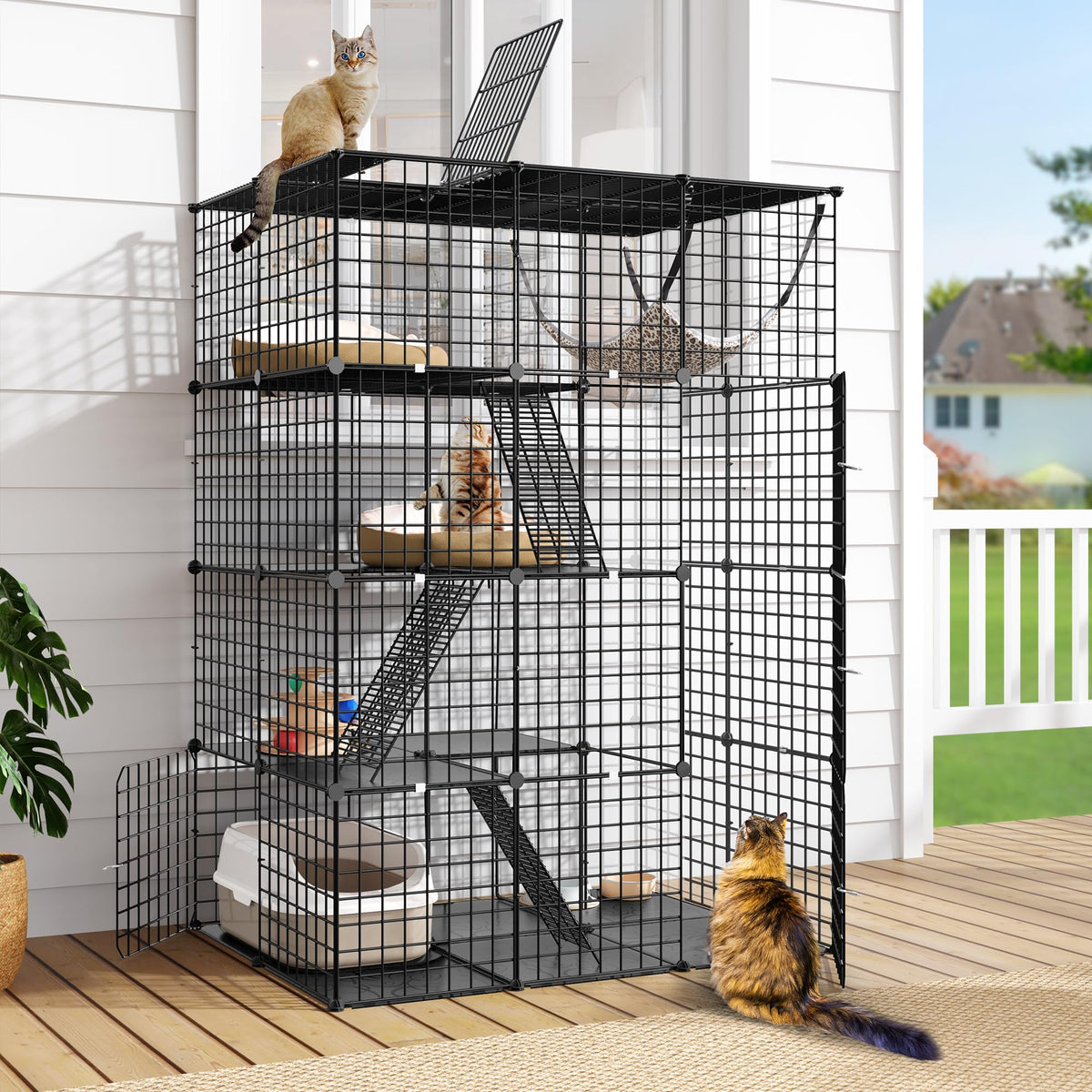 4 Tier Cat Cage Indoor Enclosure M362