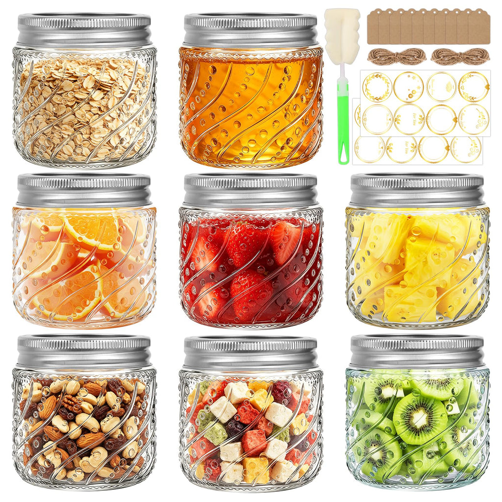 16oz Wide Mouth Mason Jars with Lids and Bands, 8 Pack Y923283